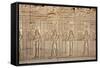 Ancient Egyptian Sunken Relief Depicting Offerings and Tributes Brought to the Goddess Hathor-null-Framed Stretched Canvas