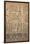 Ancient Egyptian Sunken Relief Depicting the God of Nile, Hapy, and Hieroglyphs-null-Framed Photographic Print