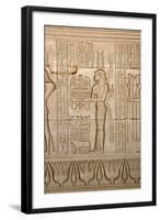 Ancient Egyptian Sunken Relief Depicting Woman Bringing Offerings to the Goddess Hathor-null-Framed Photographic Print