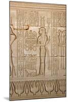 Ancient Egyptian Sunken Relief Depicting Woman Bringing Offerings to the Goddess Hathor-null-Mounted Photographic Print