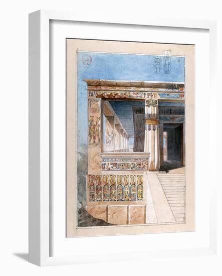 Ancient Egyptian Temple, 19th Century-Nestor l'Hote-Framed Giclee Print