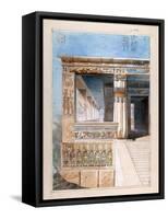 Ancient Egyptian Temple, 19th Century-Nestor l'Hote-Framed Stretched Canvas