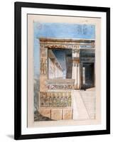 Ancient Egyptian Temple, 19th Century-Nestor l'Hote-Framed Premium Giclee Print