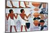 Ancient Egyptian Wall Paintings in a Tomb at Thebes, Egypt-null-Mounted Giclee Print
