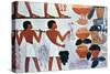 Ancient Egyptian Wall Paintings in a Tomb at Thebes, Egypt-null-Stretched Canvas