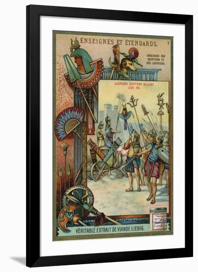 Ancient Egyptian Warriors Saluting their King-null-Framed Giclee Print