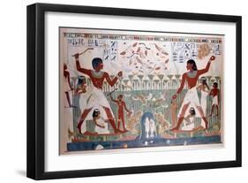 Ancient Egyptians Hunting Wildfowl with Throwing Sticks-null-Framed Giclee Print