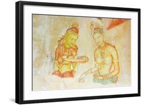 Ancient Frescoes, Sigiriya, UNESCO World Heritage Site, North Central Province, Sri Lanka, Asia-Christian Kober-Framed Photographic Print