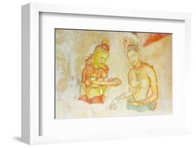 Ancient Frescoes, Sigiriya, UNESCO World Heritage Site, North Central Province, Sri Lanka, Asia-Christian Kober-Framed Photographic Print