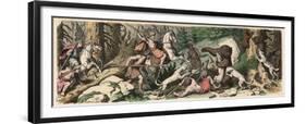 Ancient Greece: Bear Hunt,-Heinrich Leutemann-Framed Giclee Print