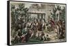 Ancient Greece: Welcoming of the olympic champion in his Hometown,-Heinrich Leutemann-Framed Stretched Canvas