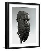 Ancient Greek Bronze Head of an Old Man with Long Beard (Philosopher of Porticello)-null-Framed Photographic Print