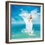 Ancient Greek Goddess In Sea Waves-brickrena-Framed Premium Giclee Print
