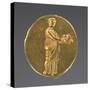 Ancient Greek Gold Ring Engraved with a Muse Holding a Theatrical Mask-null-Stretched Canvas