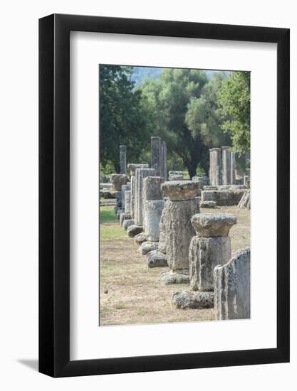 Ancient Greek ruins, gymnasium, Olympia, Greece-Jim Engelbrecht-Framed Photographic Print
