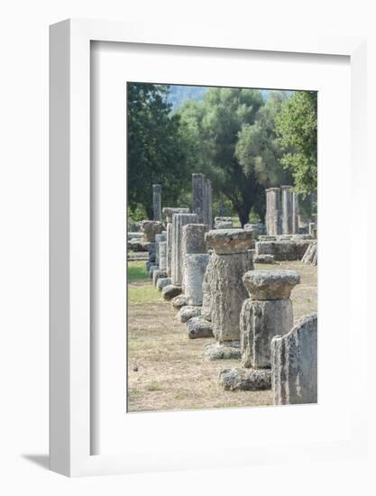 Ancient Greek ruins, gymnasium, Olympia, Greece-Jim Engelbrecht-Framed Photographic Print