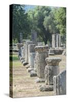 Ancient Greek ruins, gymnasium, Olympia, Greece-Jim Engelbrecht-Stretched Canvas