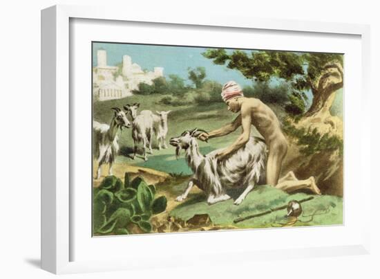 Ancient Greek Sodomising a Goat, plate XVII from 'De Figuris Veneris' by F.K. Forberg, pub. 1900-Edouard-henri Avril-Framed Giclee Print