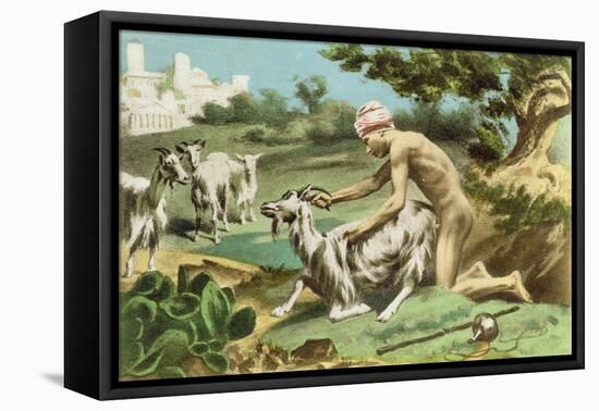 Ancient Greek Sodomising a Goat, plate XVII from 'De Figuris Veneris' by F.K. Forberg, pub. 1900-Edouard-henri Avril-Framed Stretched Canvas
