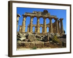 Ancient Greek Temple, Selinunte, Sicily-Michael Newton-Framed Photographic Print