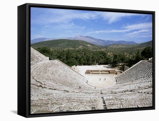 Ancient Greek Theatre, Epidaurus, Unesco World Heritage Site, Peloponnese, Greece, Europe-Oliviero Olivieri-Framed Stretched Canvas