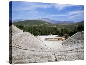 Ancient Greek Theatre, Epidaurus, Unesco World Heritage Site, Peloponnese, Greece, Europe-Oliviero Olivieri-Stretched Canvas