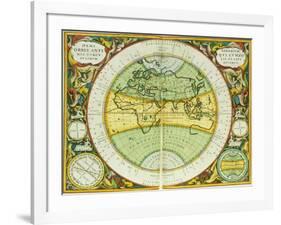 Ancient Hemispheres of the World, Plate 94 from the Celestial Atlas, or the Harmony of the Universe-Andreas Cellarius-Framed Giclee Print