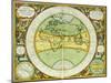 Ancient Hemispheres of the World, Plate 94 from the Celestial Atlas, or the Harmony of the Universe-Andreas Cellarius-Mounted Giclee Print