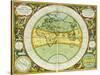 Ancient Hemispheres of the World, Plate 94 from the Celestial Atlas, or the Harmony of the Universe-Andreas Cellarius-Stretched Canvas