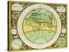 Ancient Hemispheres of the World, Plate 94 from the Celestial Atlas, or the Harmony of the Universe-Andreas Cellarius-Stretched Canvas