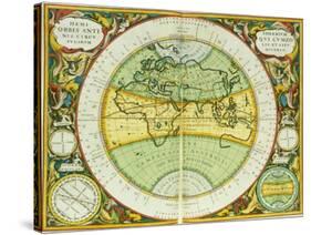 Ancient Hemispheres of the World, Plate 94 from the Celestial Atlas, or the Harmony of the Universe-Andreas Cellarius-Stretched Canvas