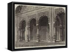 Ancient Hindoo Temple at Bindrabund-null-Framed Stretched Canvas