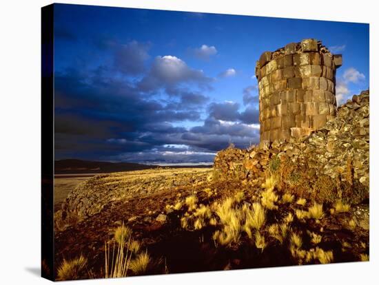 Ancient Inca Tomb at Sunset, Near Lake Titicaca, Peru-Jim Zuckerman-Stretched Canvas