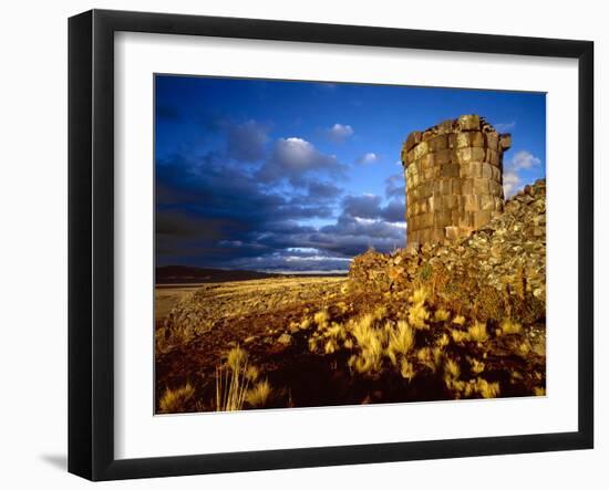 Ancient Inca Tomb at Sunset, Near Lake Titicaca, Peru-Jim Zuckerman-Framed Premium Photographic Print