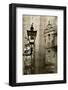 Ancient Lantern in Edinburg City, Scotland, Uk.  Vintage Process.-pink candy-Framed Photographic Print