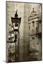 Ancient Lantern in Edinburg City, Scotland, Uk.  Vintage Process.-pink candy-Mounted Photographic Print