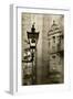 Ancient Lantern in Edinburg City, Scotland, Uk.  Vintage Process.-pink candy-Framed Photographic Print