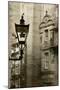 Ancient Lantern in Edinburg City, Scotland, Uk.  Vintage Process.-pink candy-Mounted Photographic Print