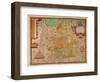 Ancient Map of England 1579-Christopher Saxton-Framed Giclee Print