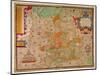 Ancient Map of England 1579-Christopher Saxton-Mounted Giclee Print