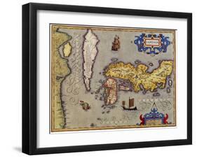 Ancient Map of Japan 1606-Jodocus Hondius-Framed Giclee Print