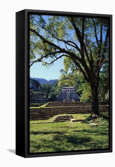 Ancient Mayan Temple, Palenque, Chiapas, Mexico-Rob Cousins-Framed Stretched Canvas