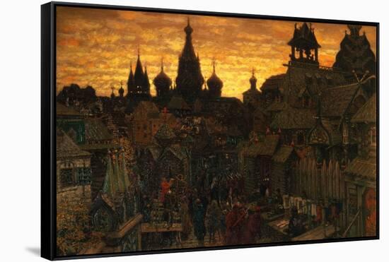 Ancient Moskow. Street in Kitay-Gorod in the 17 Century, 1900-Appolinari Mikhaylovich Vasnetsov-Framed Stretched Canvas