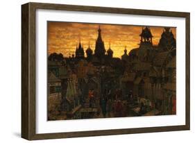 Ancient Moskow. Street in Kitay-Gorod in the 17 Century, 1900-Appolinari Mikhaylovich Vasnetsov-Framed Giclee Print