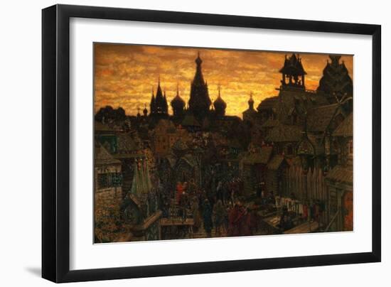 Ancient Moskow. Street in Kitay-Gorod in the 17 Century, 1900-Appolinari Mikhaylovich Vasnetsov-Framed Giclee Print