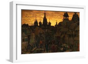 Ancient Moskow. Street in Kitay-Gorod in the 17 Century, 1900-Appolinari Mikhaylovich Vasnetsov-Framed Giclee Print