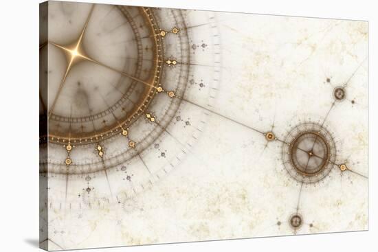 Ancient Nautical Chart, Grunge-Artida-Stretched Canvas