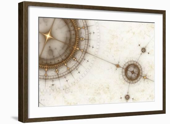 Ancient Nautical Chart, Grunge-Artida-Framed Photographic Print