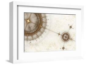 Ancient Nautical Chart, Grunge-Artida-Framed Photographic Print