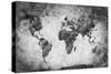 Ancient, Old World Map. Pencil Sketch, Grunge, Vintage Background Texture. Black and White-Michal Bednarek-Stretched Canvas